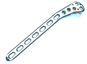 Пластина опорная для латерального мыщелка с УС, дл.147 мм, 5 отв.