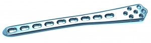 Пластина опорная мыщелковая для бедра с УС, 10 отв.