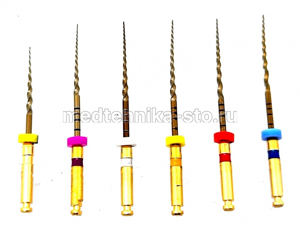 Протейперы Ultratapers машинные NiTi Gold ассорти SX-F3 Супер файлы, 6 шт